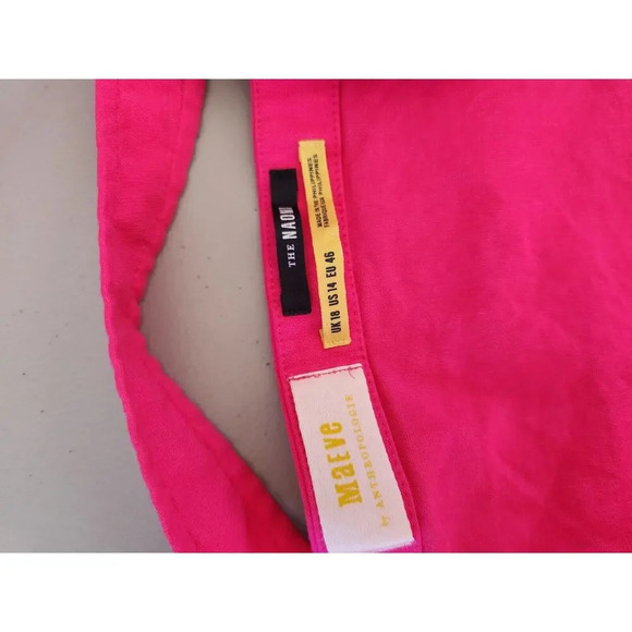 NWD Anthropologie Maeve The Naomi Workwear Jumpsuit Size 14 Pink $9E413 - Picture 7 of 16